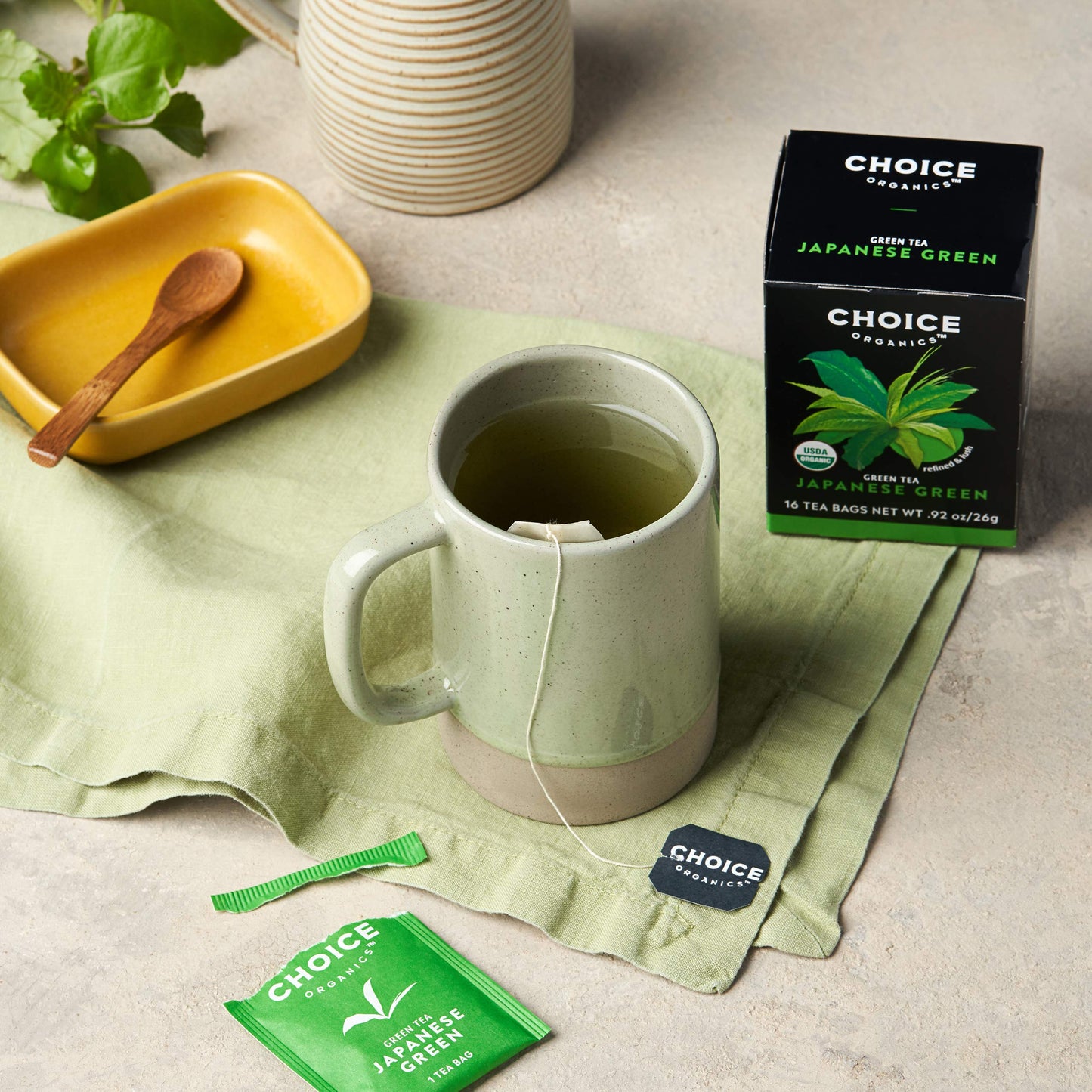 Choice Organic Teas Organic Japanese Green Tea - 96 Bags (6 Pack) - Compostable - Contains Caffeine