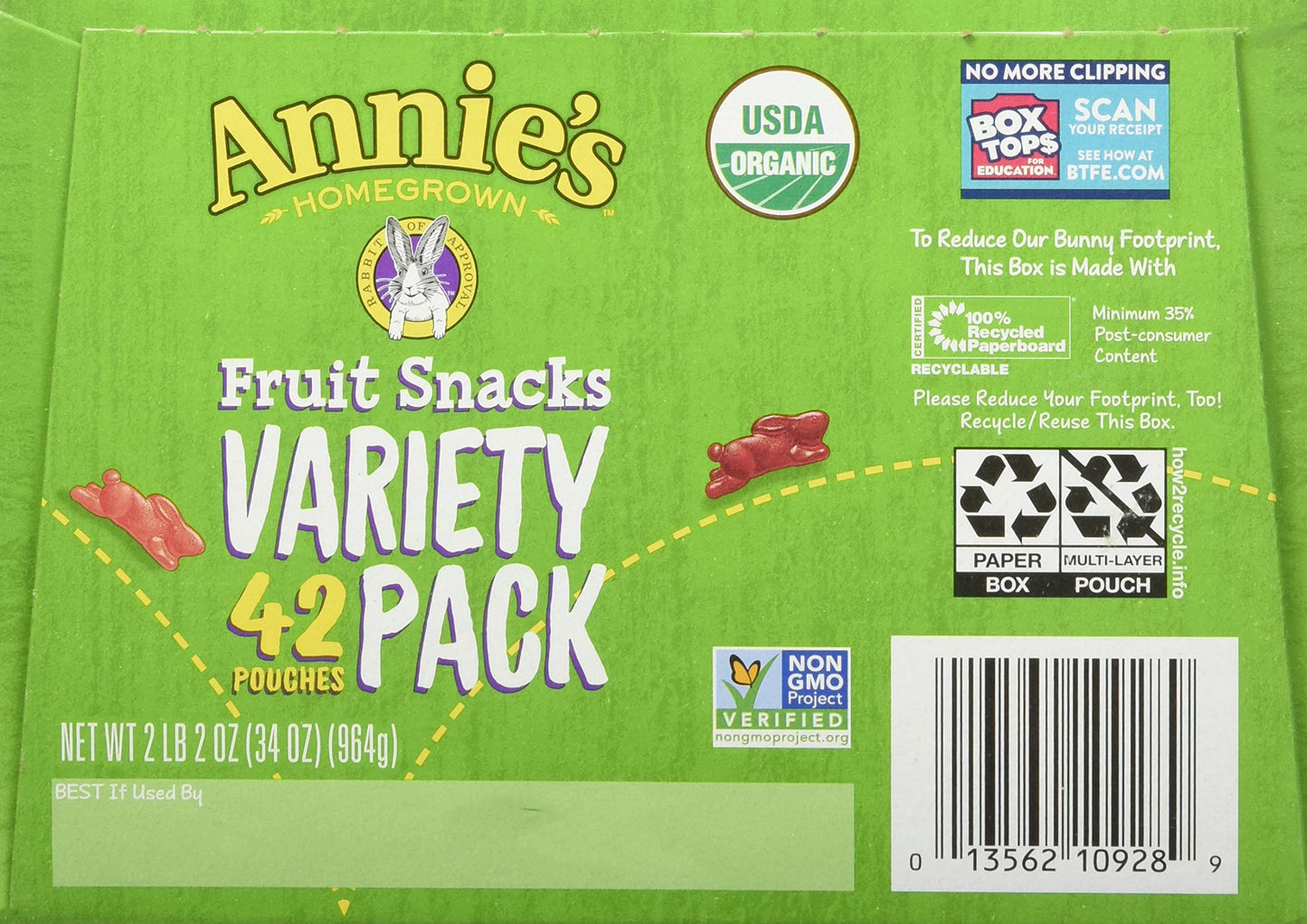 Annies Homegrown Homegrown Fruit Snacks Variety Pack Net Wt (42 Pack 0.8 Oz Net Wt 34 Oz )