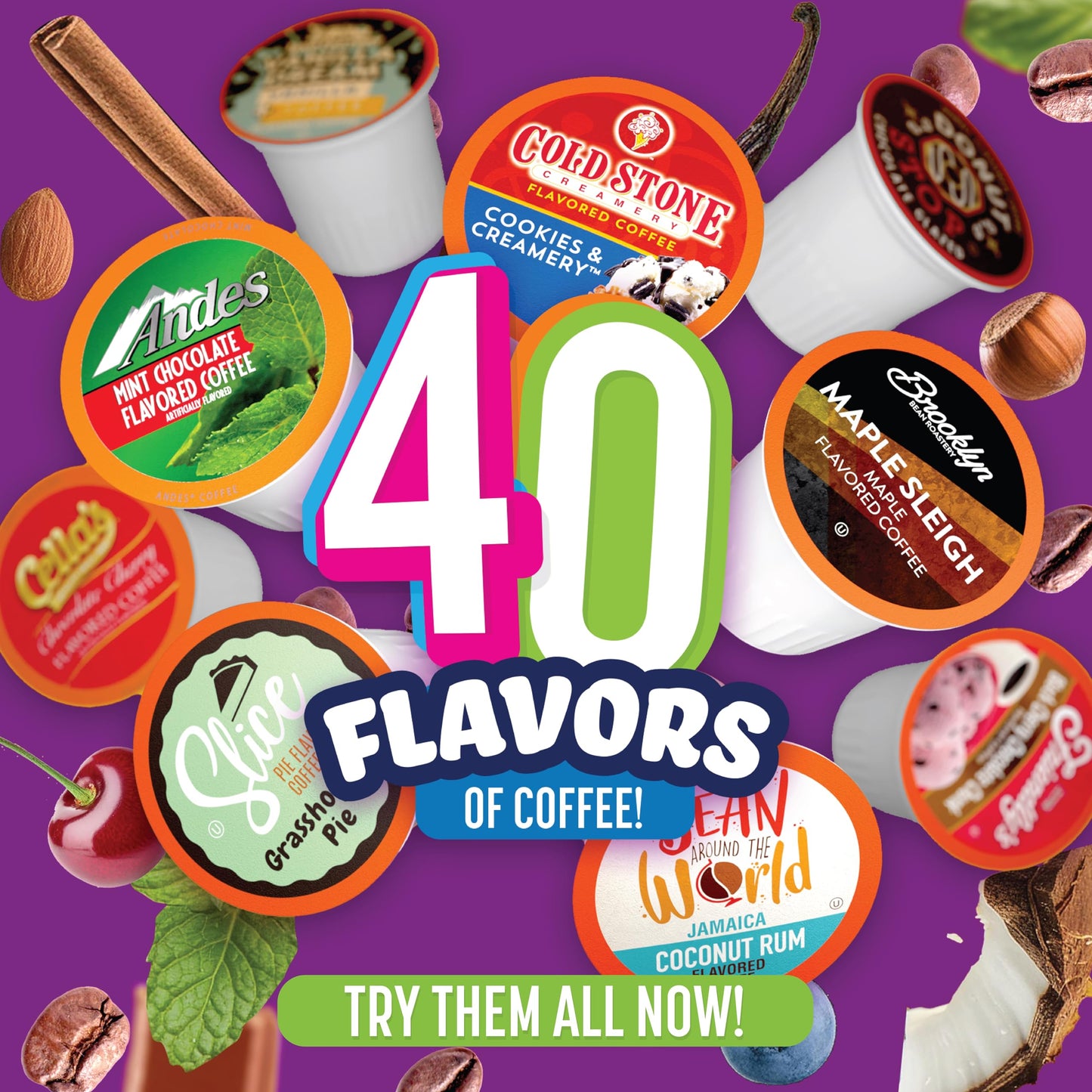 Two Rivers Coffee Pods Compatible with K Cup malt-inspired, Assorted Flavors, 100 Count, Model TRC FS100