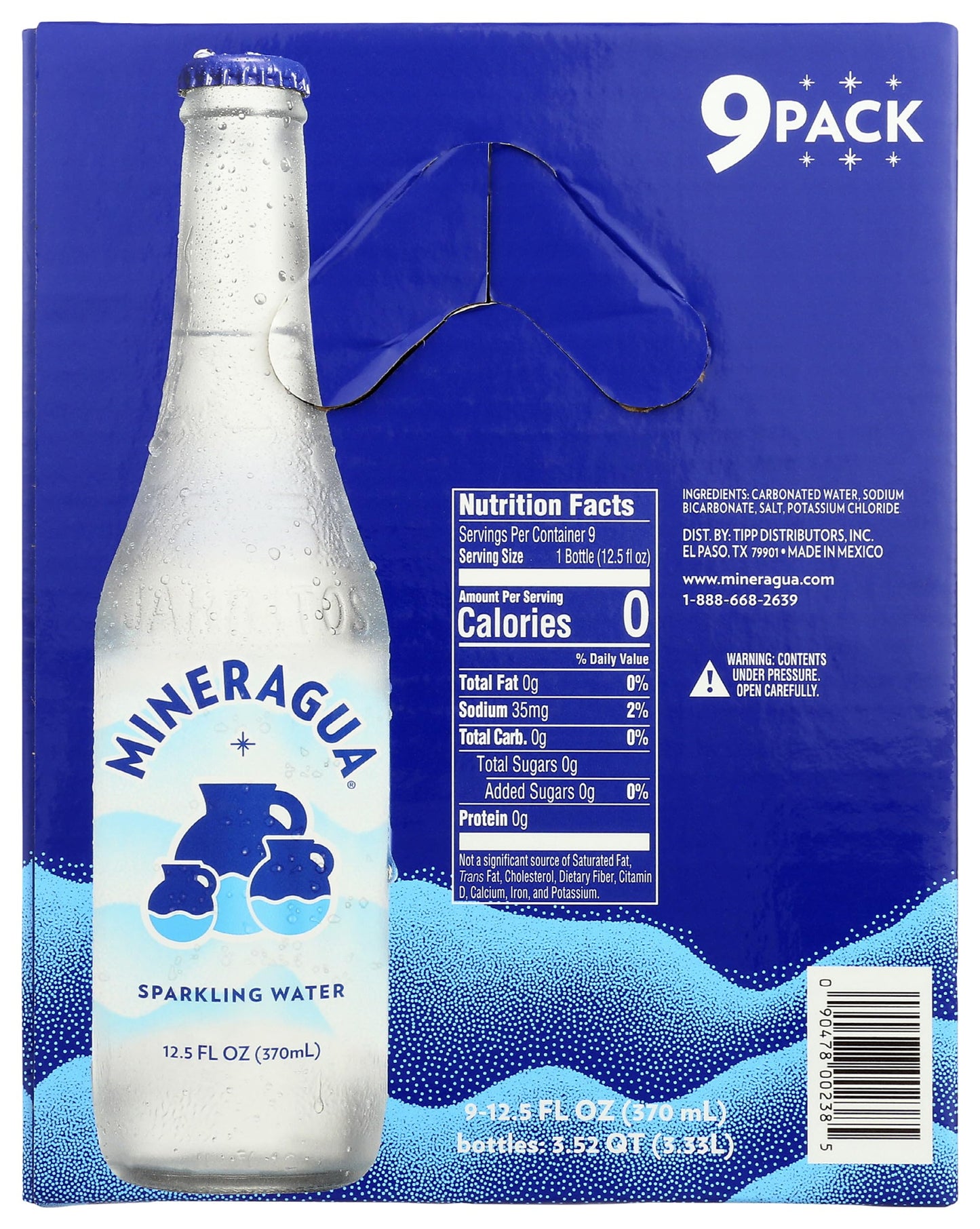 Mineragua Sparkling Water - Pack of 9, 112.5 oz, Model KHCH00385327