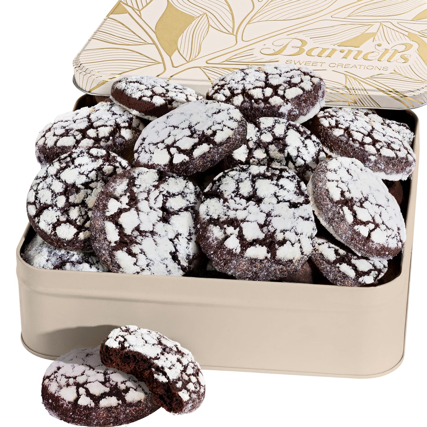 Barnetts Fathers Day Cookie Tin Gift Baskets for Father, Husband, and Grandfather, 27 Gourmet Crinkle Cookies Basket, Candy Box,