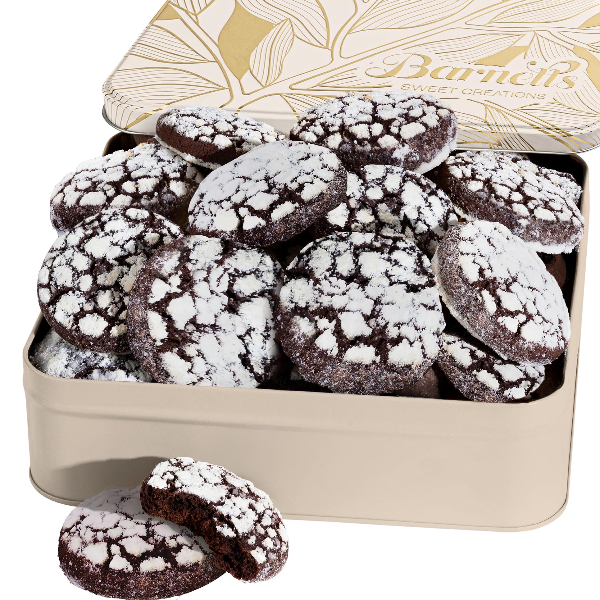 Barnetts Fathers Day Cookie Tin Gift Baskets for Father, Husband, and Grandfather, 27 Gourmet Crinkle Cookies Basket, Candy Box,