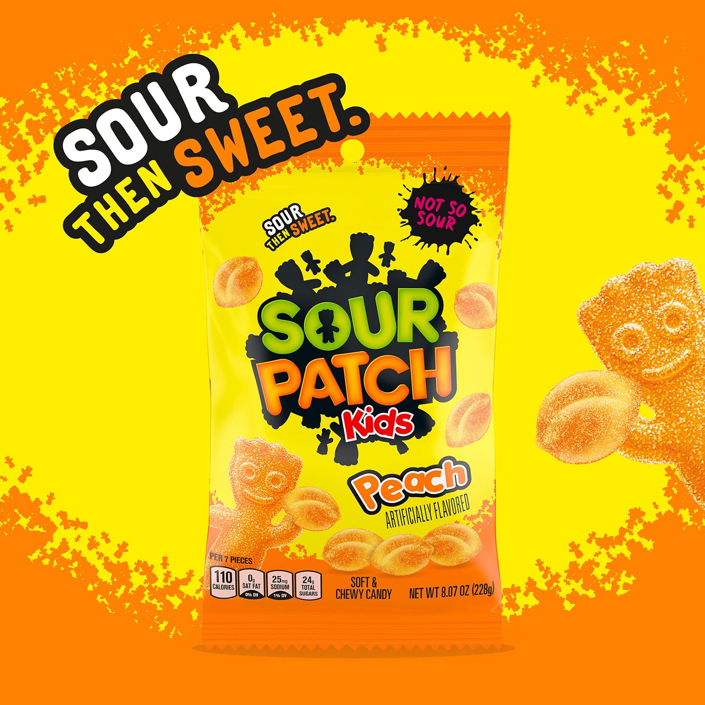 Sour Patch Kids Peach Soft & Chewy Candy, Bulk Candy, 12-8.07 Oz Bags