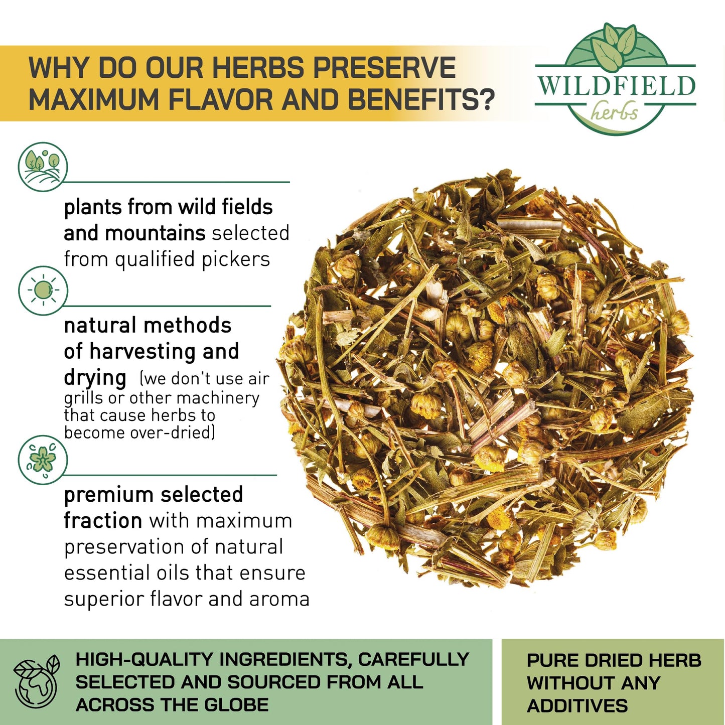 3 oz. Dried Tansy Flowers Herb Tea (Tanacetum Vulgare L.) Pishma Herbal Tea - 75g