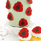 Sugar Robot Edible Poppy Flowers Cake Decorations - Set of 20 - Red - Wafer - 2.5 inches x 2.5 inches - Made in the USA