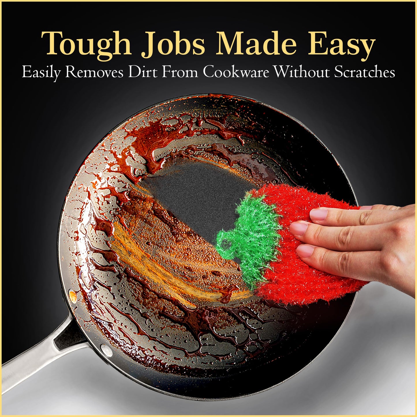 Dish Scrubbie Durable Dish Scrubber (5 Pc) - Long Lasting, Non-Scratch, Odorless And Reusable Kitchen Scrubber - All Purpose Scr