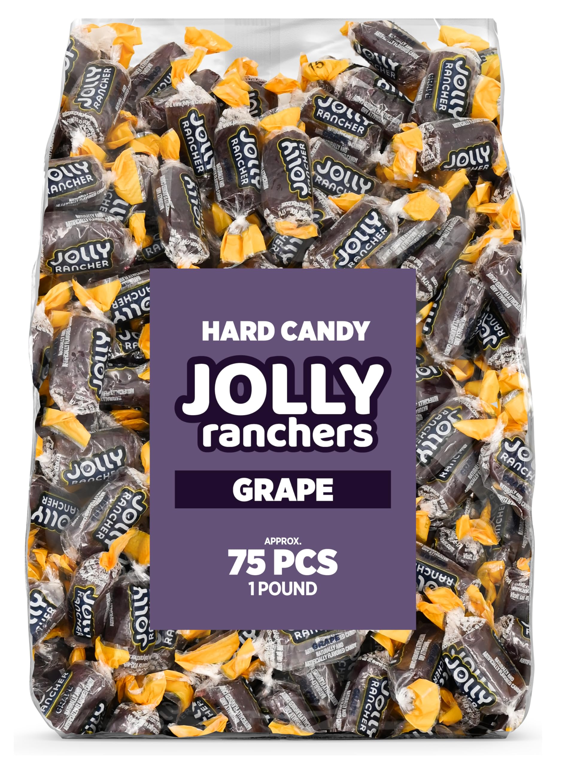 Candylish Grape Jolly Ranchers Hard Candy – Original Flavor – 1 LB Bulk Bag – Tart & Sweet Treats, Approx. 75 Pieces
