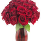 KaBloom PRIME NEXT DAY DELIVERY - Mothers Day Collection - Queen of Hearts Red Roses (Two Dozen) With Vase.Gift for Birthday, An