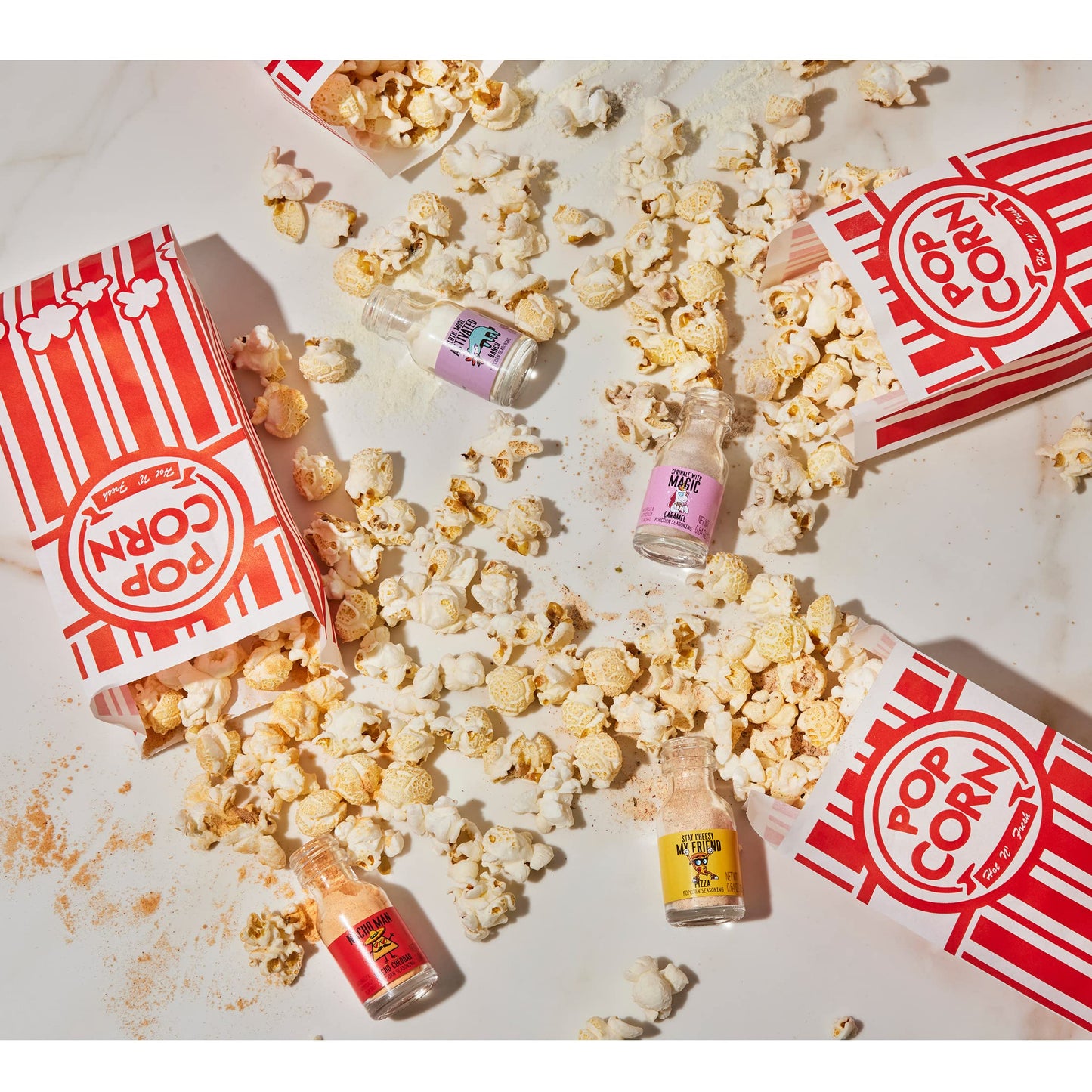 Thoughtfully Gourmet Popcorn Seasoning Sampler Kit, 10 Flavors - Kettle Corn, Garlic Parmesan, Bacon Cheddar, Caramel, Butter an