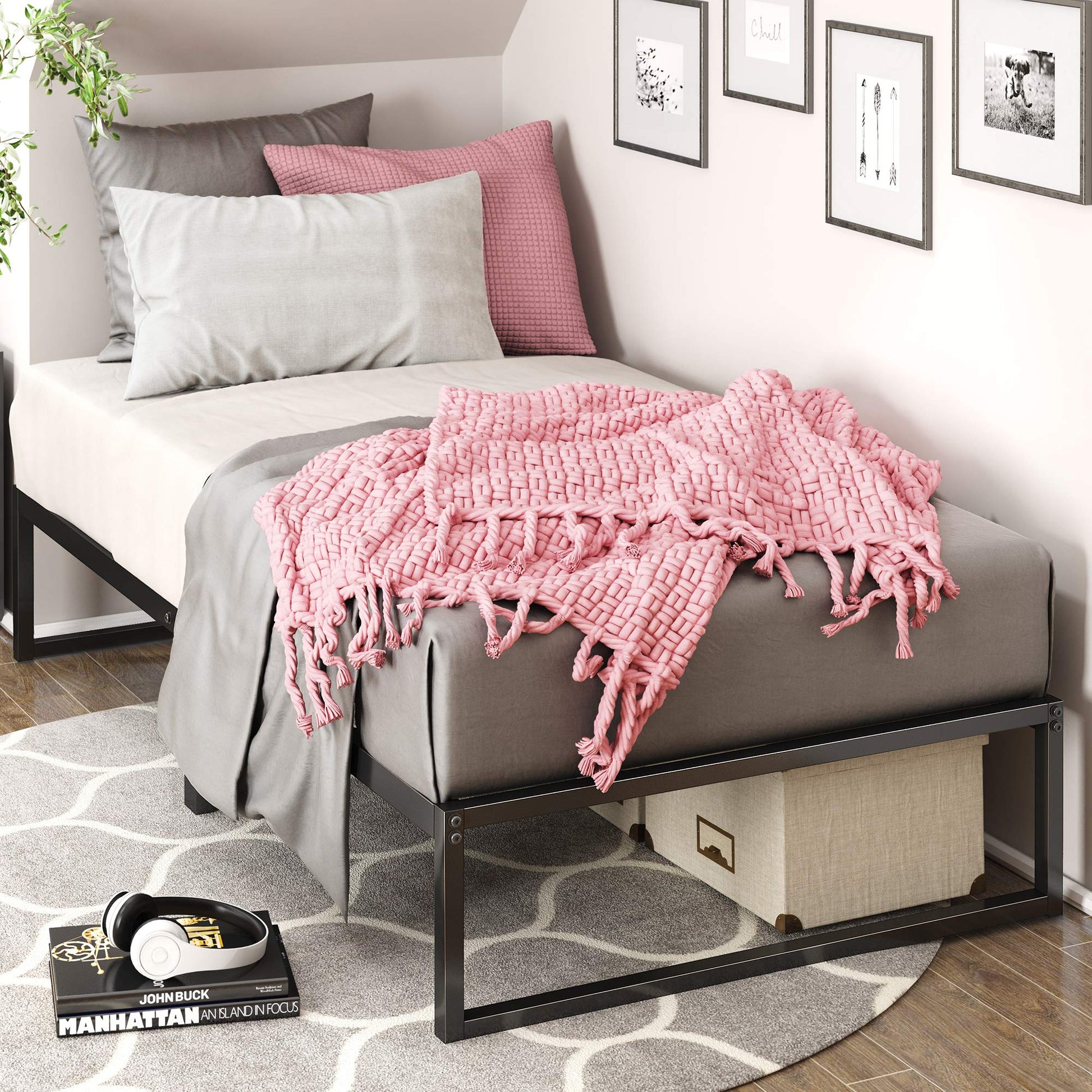 ZINUS Lorelai 12 Inch Metal Platform Bed Frame, Mattress Foundation with Steel Slat Support, No Box Spring Needed, Easy Assembly