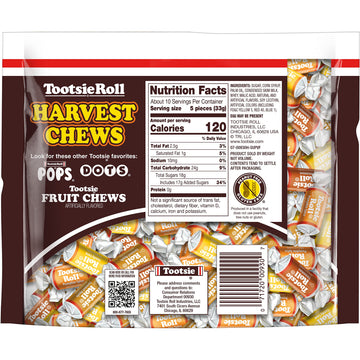 Tootsie Harvest Chews, Individually Wrapped, Gluten Free, Peanut Free, 11.5 Oz, 1-Pack