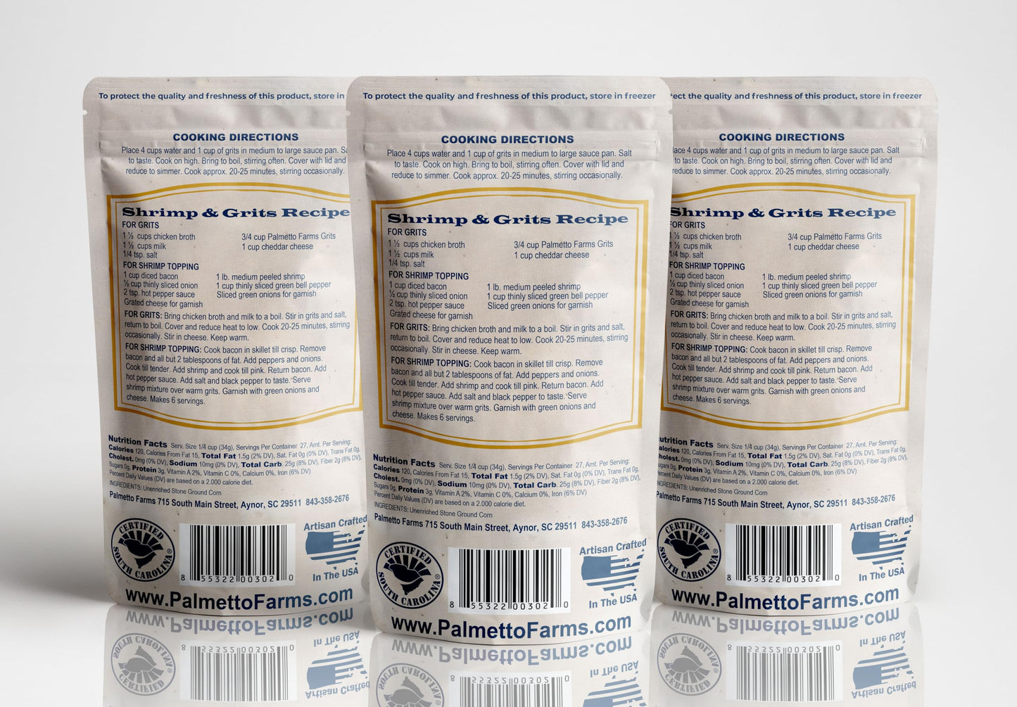 Palmetto Farms Mixed Grits 3 Pack - 2 Pound (Pack of 3) - Yellow and White Grits - Model S-PL-3113