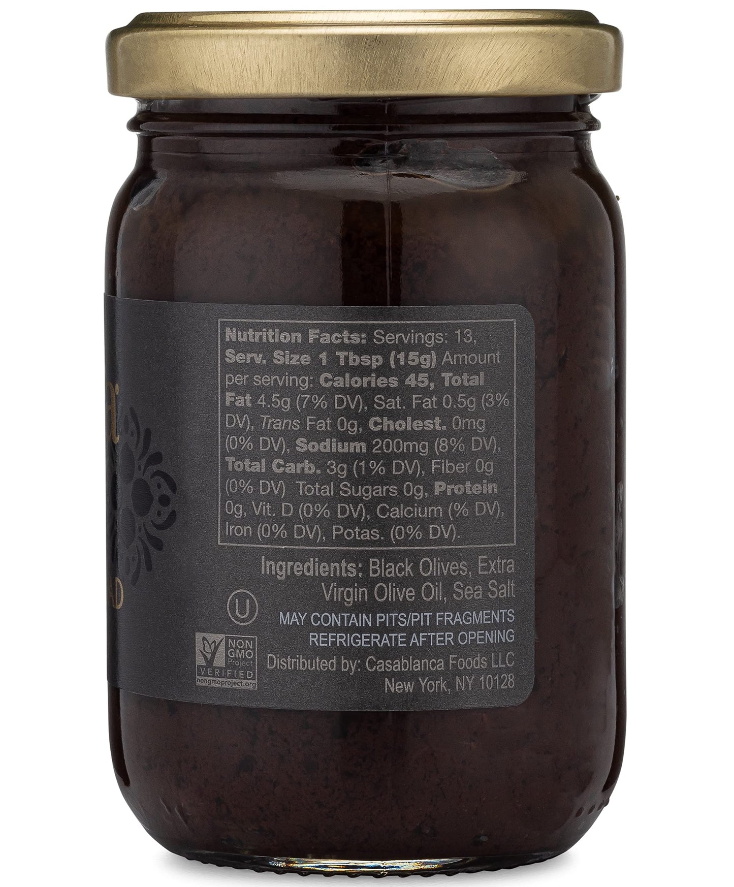 Mina Gourmet Black Olive Spread Tapenade, 7 oz - Made with Moroccan Olives, Perfect for Appetizers and Dips