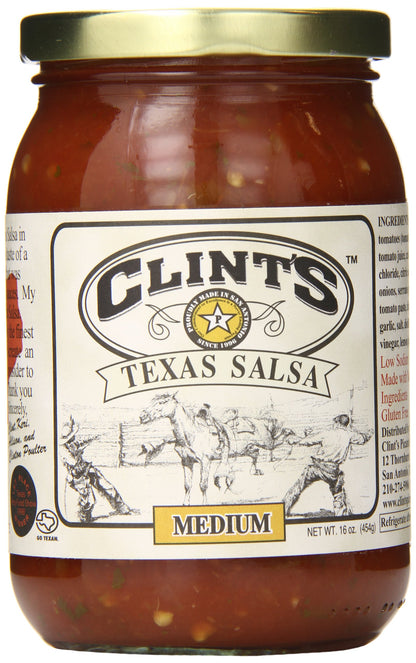 Clints, Texas Salsa, Medium, 16 oz