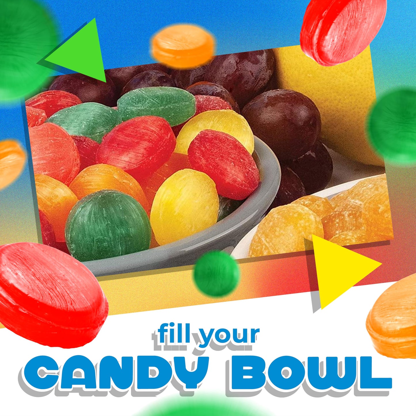 Sugar Free Hard Candy Mix | 1 Pound Bag | About 75 Count | Assorted Fruit Flavors | Individually Wrapped Sugarless Hard Candy fo