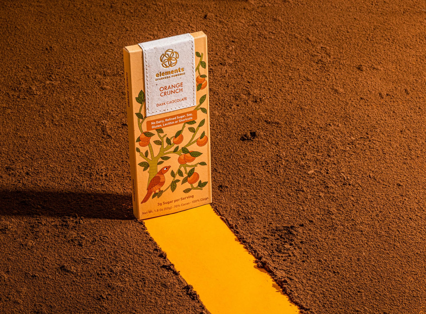 Elements Truffles Orange Crunch Chocolate Bar - Dairy Free, Paleo, Gluten Free, Non-GMO, 4 Count - Healthy Ayurveda Treat