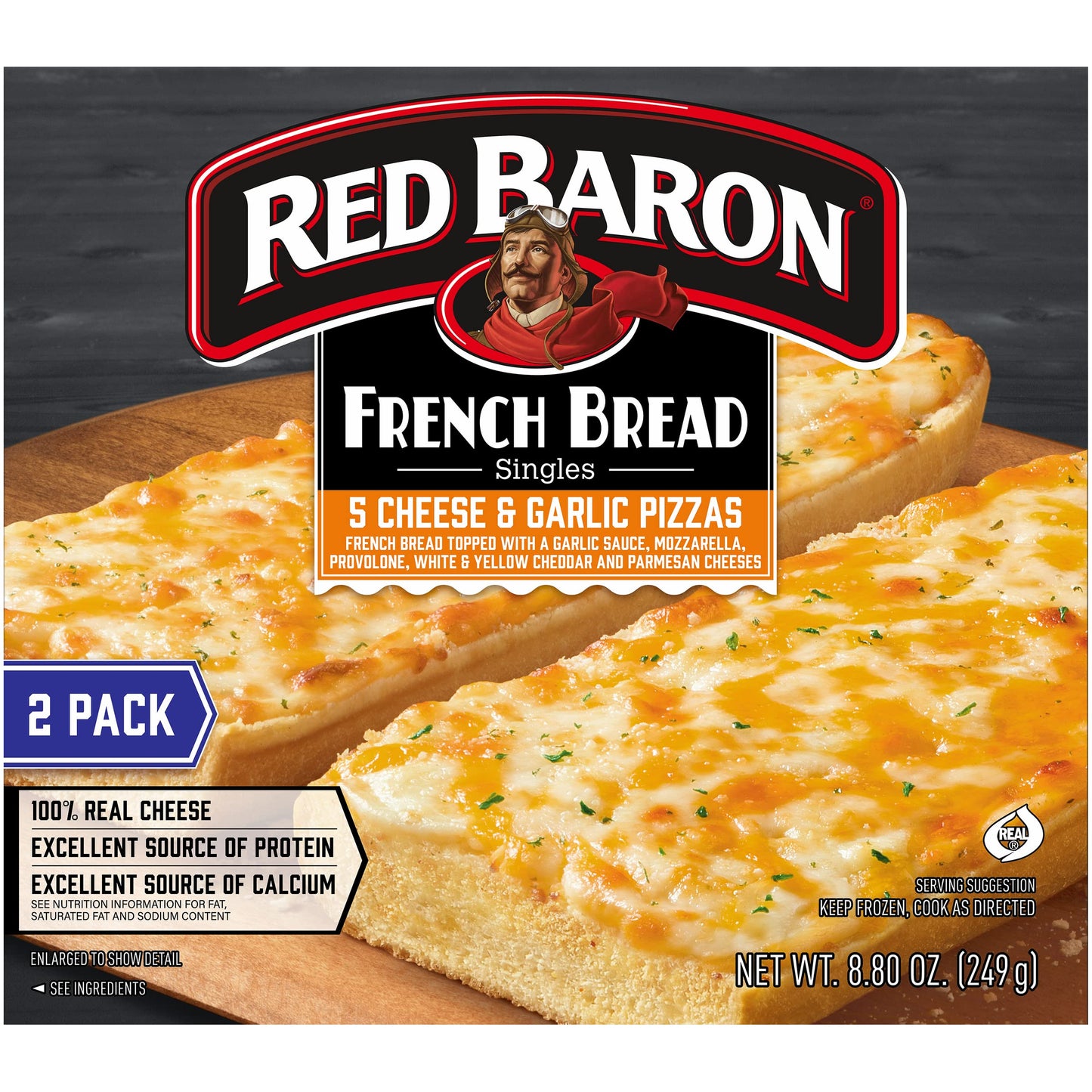 Red Baron, French Bread 5 Cheese and Garlic Pizza, 8.80 oz (Frozen)