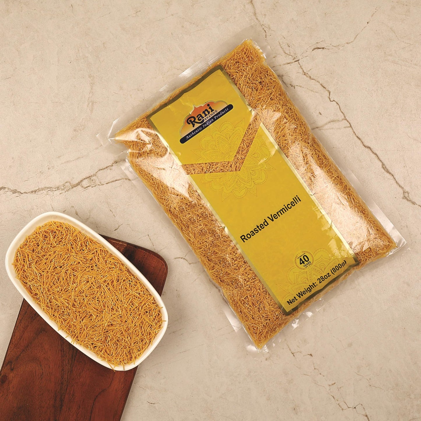 Rani Roasted Vermicelli (Roasted Wheat Noodles) 28Oz (1.75Lbs) 800G ~ All Natural | Vegan | Non-Gmo | Indian Origin