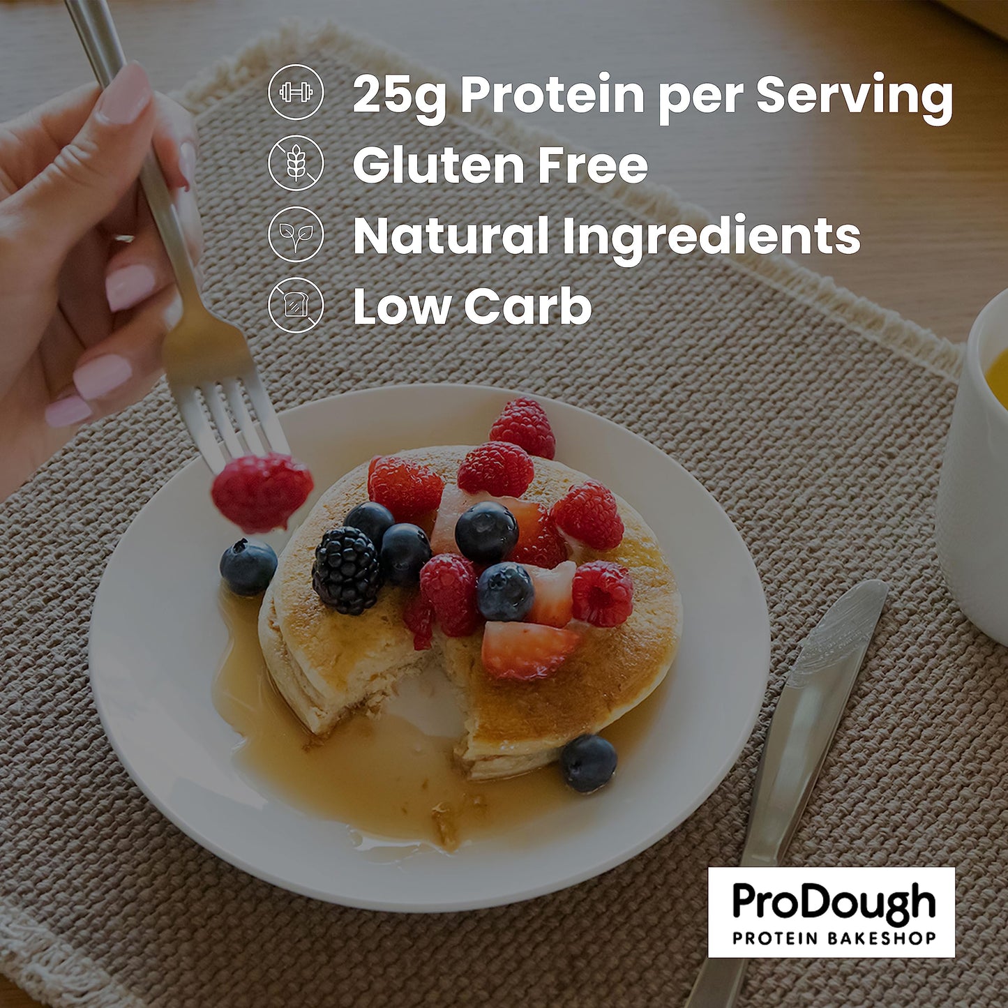 ProDough Buttermilk Pancake & Waffle Mix - Gluten Free, Low Carb, High Protein - 16 Ounce - White