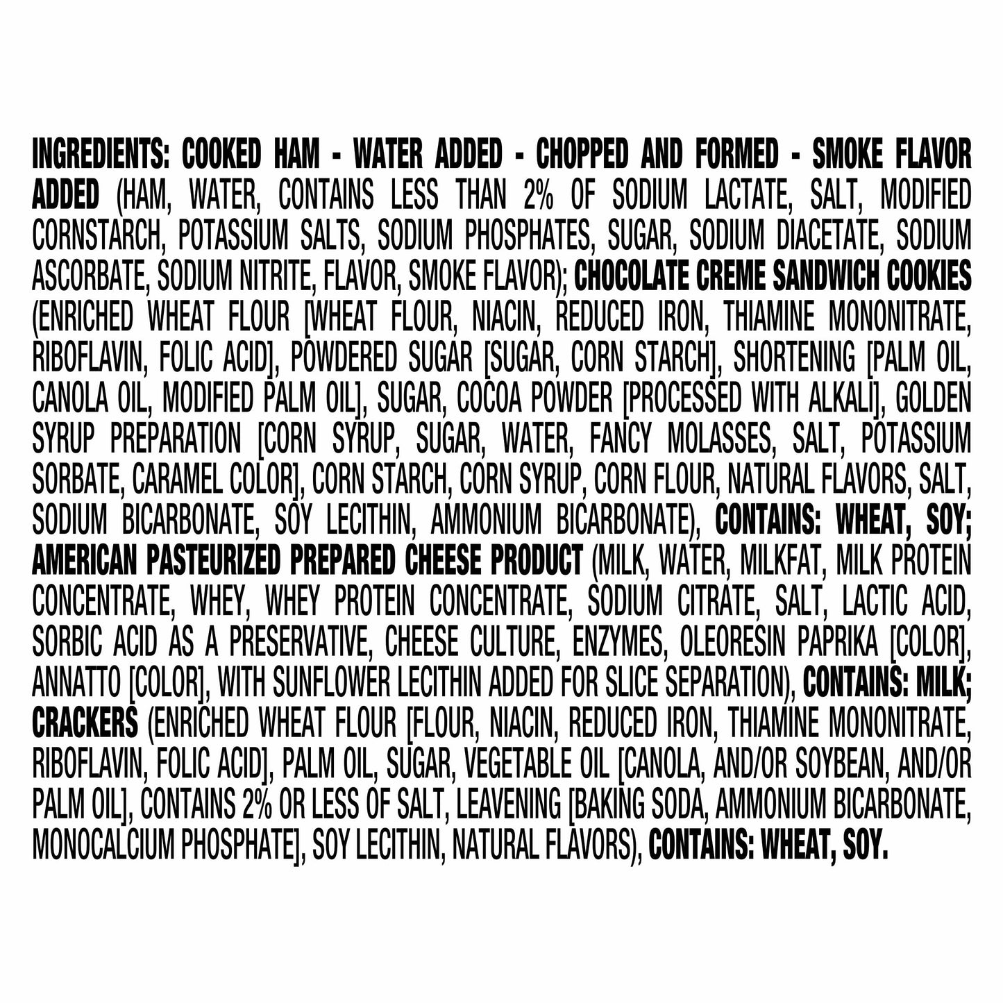 Lunchables Ham & American with Chocolate Creme Cookies, 3.2 oz Pack