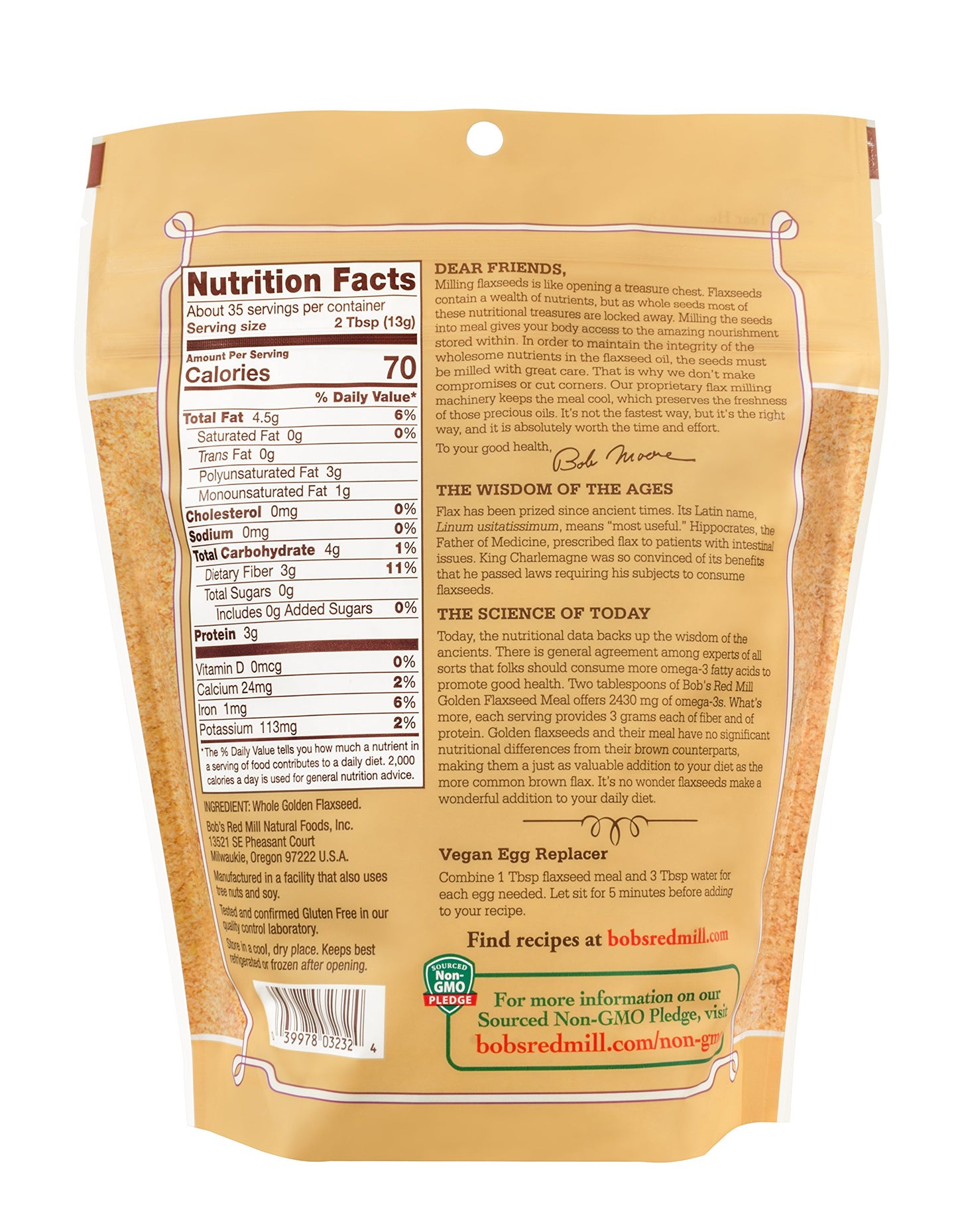 Bob's Red Mill Golden Flaxseed Meal, 16-ounce (Pack of 4)