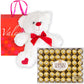 Ferrero Rocher Hazelnut Chocolates Diamond Box 48 Count | 12 Inch Teddy Bear Plush | Valentine Day Premium Gift Bag | Sweetheart Love For Wife Girlfriend Mother Daughter Her Friend | Gift Basket