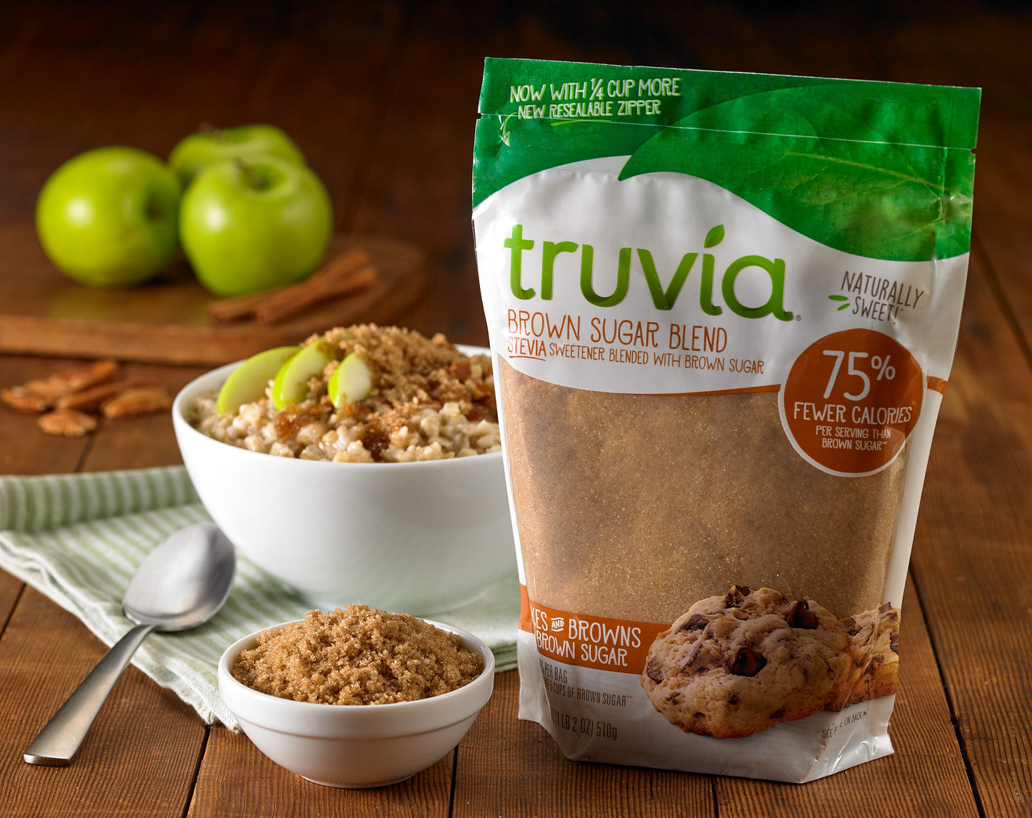 Truvia Brown Sugar Blend, Stevia & Brown Sugar Sweetener, 18 oz Bag - Natural Sugar Substitute, Brown Color