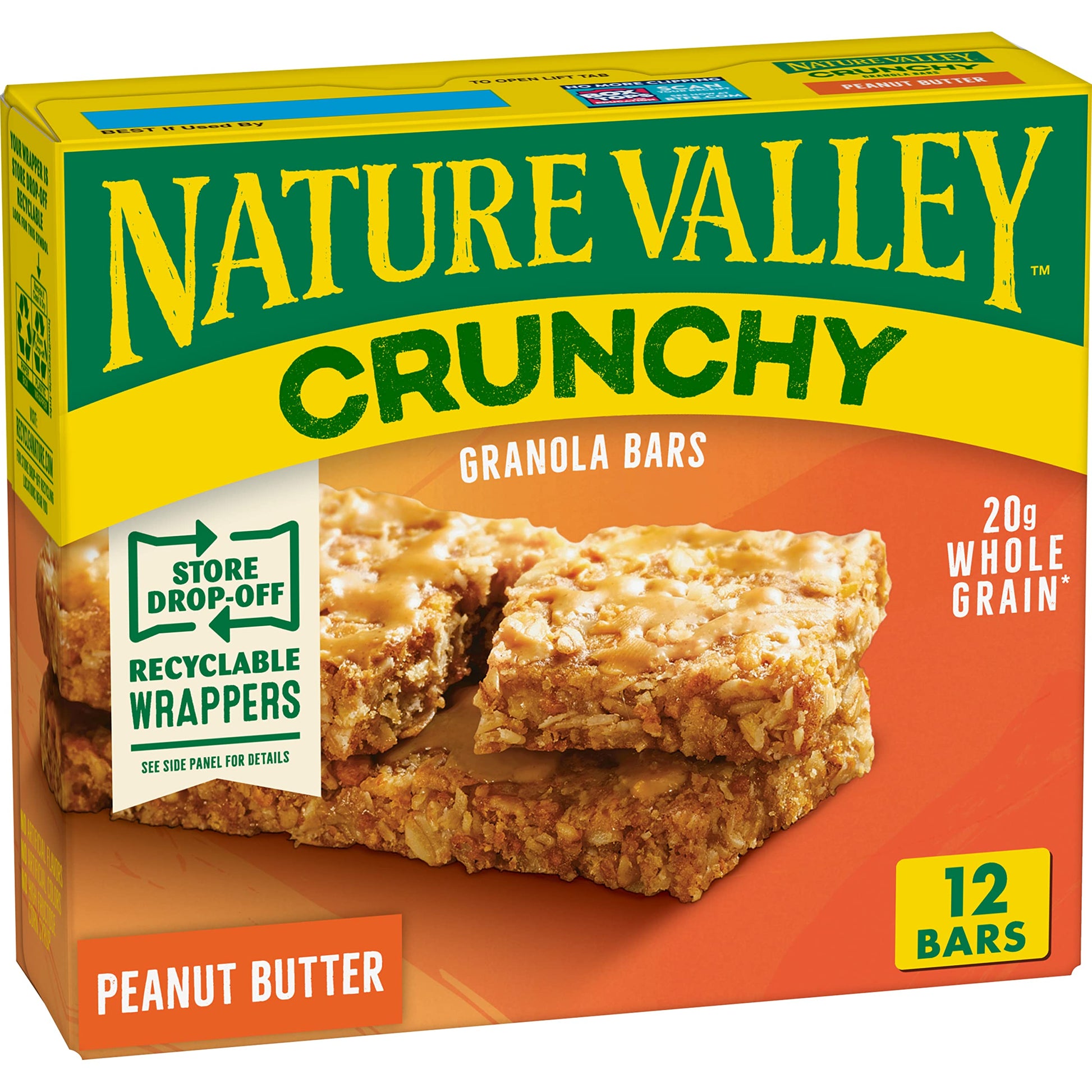 Nature Valley Crunchy Granola Bars, Peanut Butter, 12 Bars, 8.94 Oz (6 Pouches)
