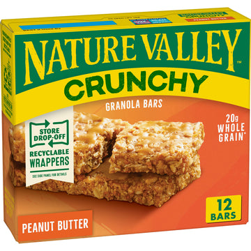 Nature Valley Crunchy Granola Bars, Peanut Butter, 12 Bars, 8.94 Oz (6 Pouches)
