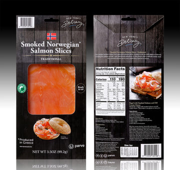 New Yorks Delicacy Norwegian Smoked Salmon Slices, 15 Pack, 3.5 Oz Each, Kosher Certified, Gluten Free, High in Omega-3