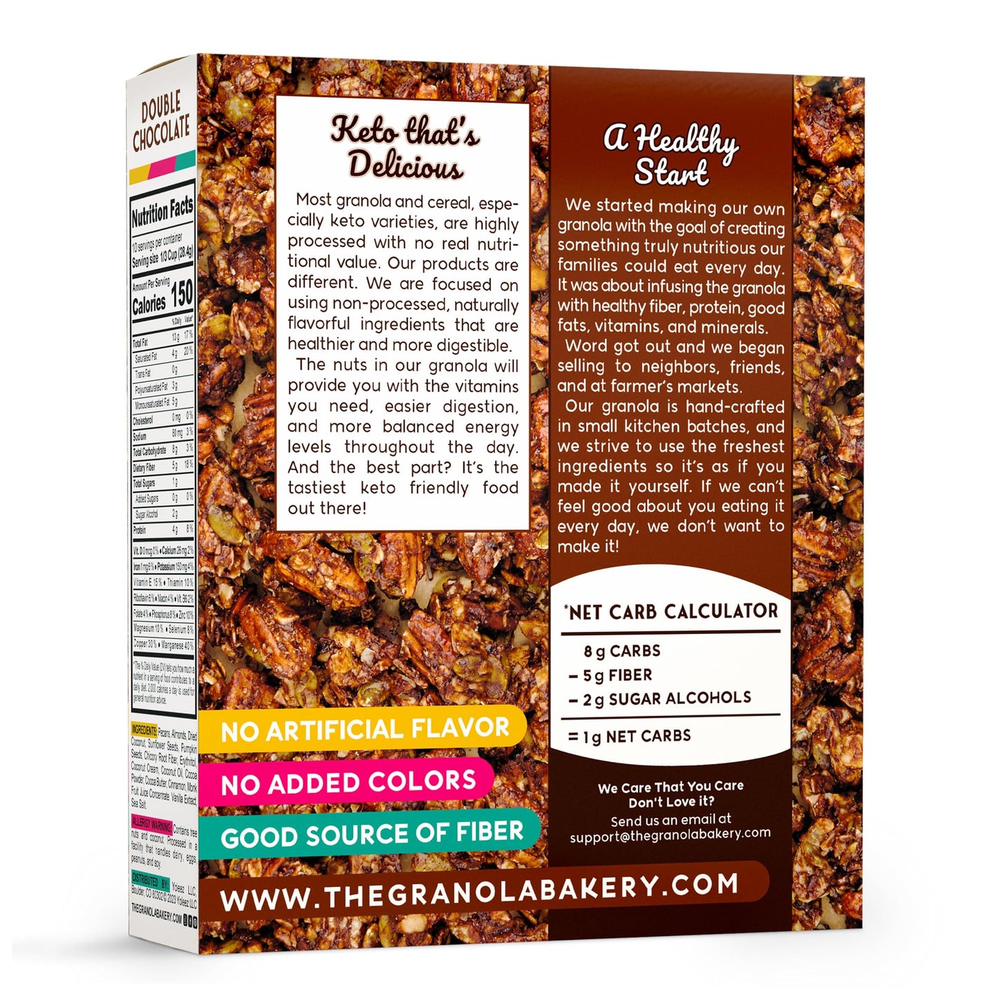 Tgb Chocolate Keto Granola | 1G Net Carb Cereal | Gluten Free Low Carb Nut Snack, 10 Ounces