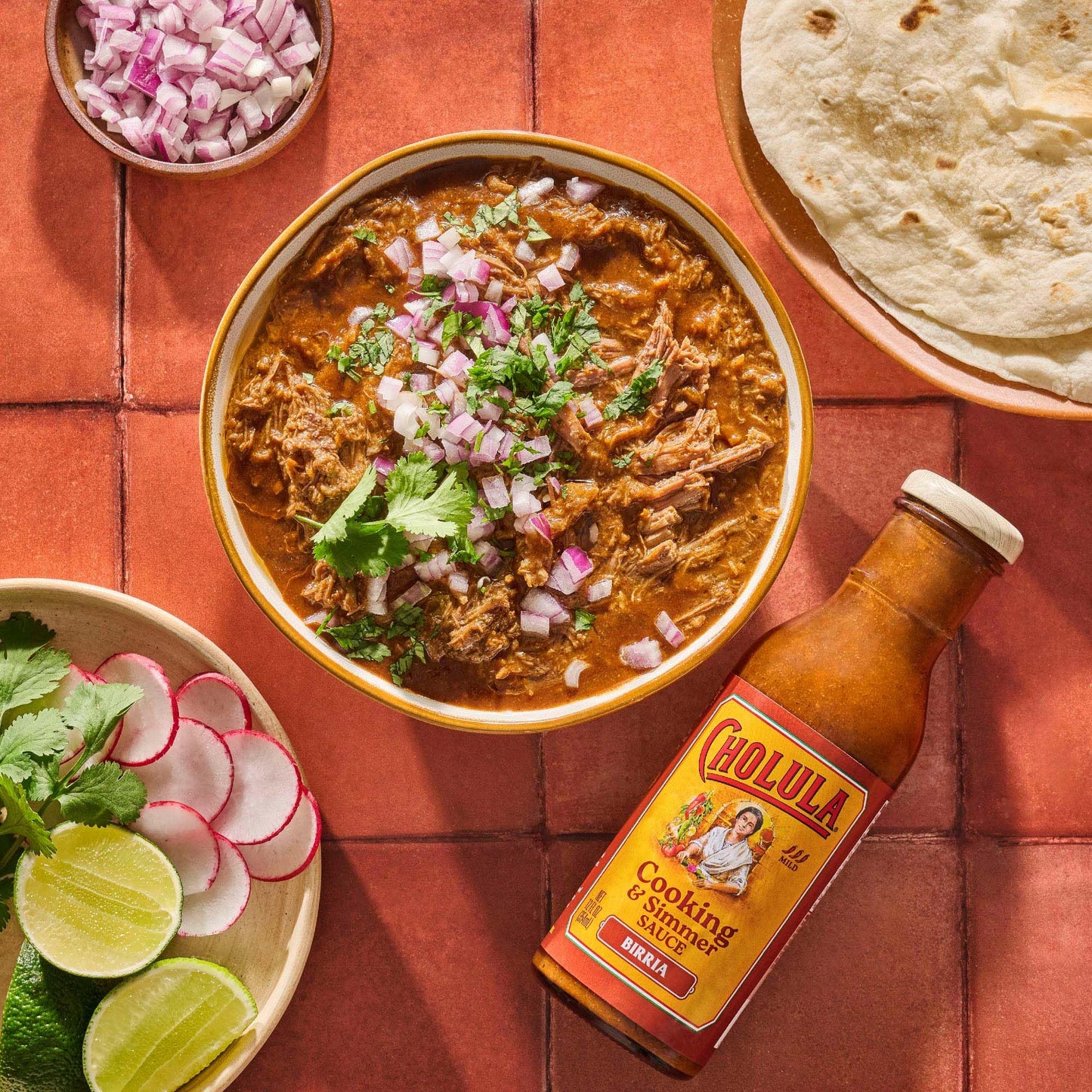 Cholula Birria Cooking & Simmer Sauce, 12 fl oz - Perfect for Tacos, Stews, Quesadillas & More
