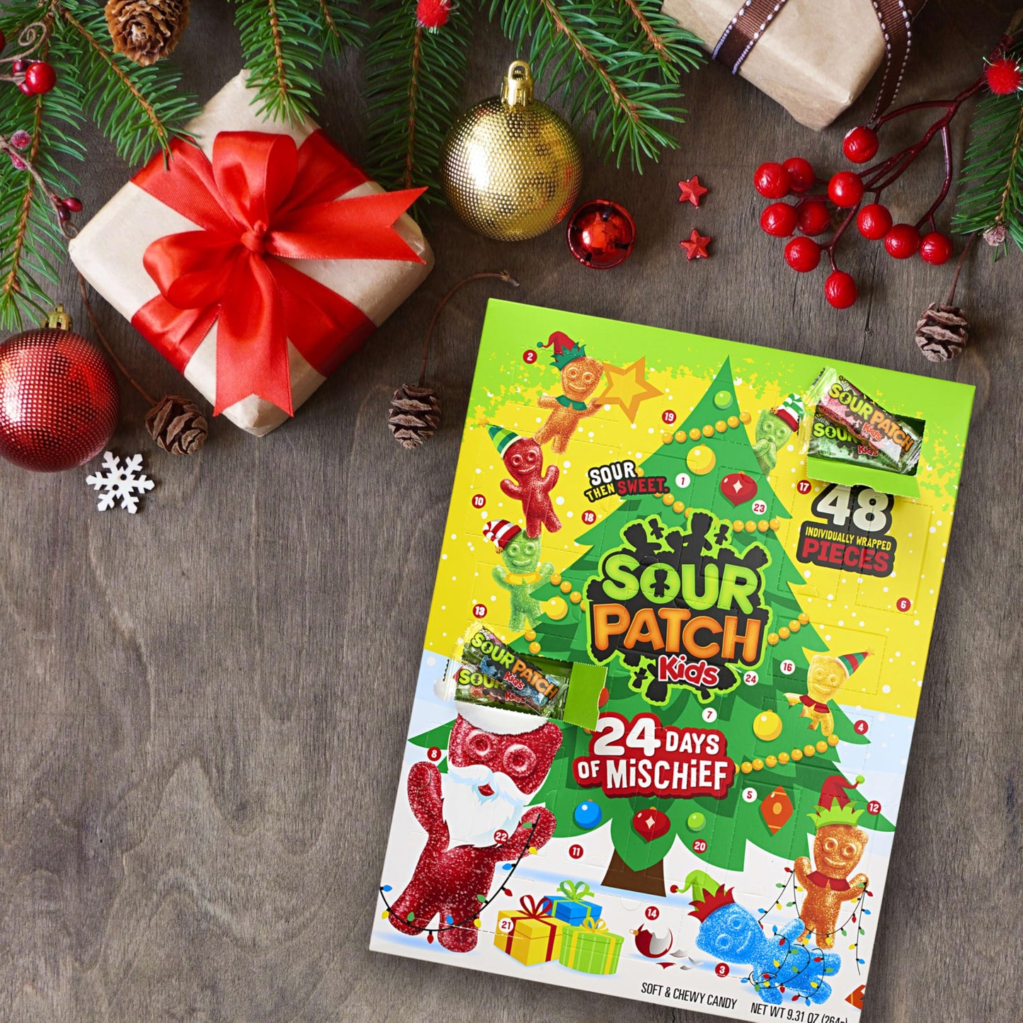 SOUR PATCH KIDS Big Kids Soft & Chewy Candy Holiday Advent Calendar  24 Days (48 Pieces of Candy)