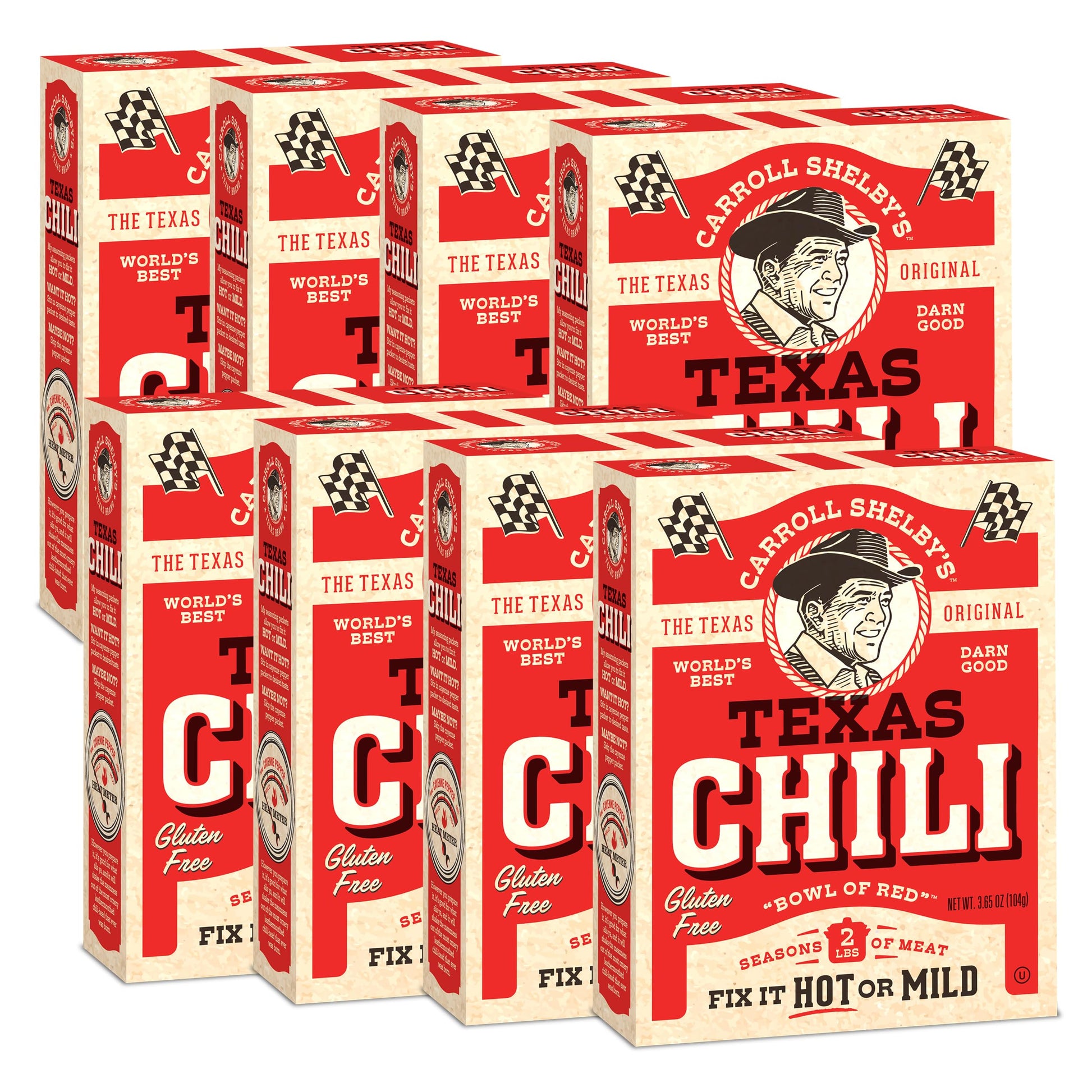 Carroll Shelby s Original Texas Brand Chili Kit 3.65oz Box (Pack of 8)