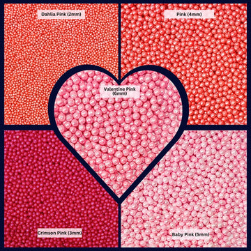 Confect Pretty In Pink Pearl Sprinkles Mix - Pink Sprinkles | Edible Baking Decorations For Cakes, Cupcakes, Cookies - Valentine