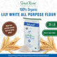 Great River Milling Organic All-Purpose Flour | Lily White All-Purpose Flour | Unbromated & Unbleached | Non-Gmo & Kosher | Balanced Protein & Gluten | Flour For Bread Maker, Ovens | 25 Lb (Pack Of 1)