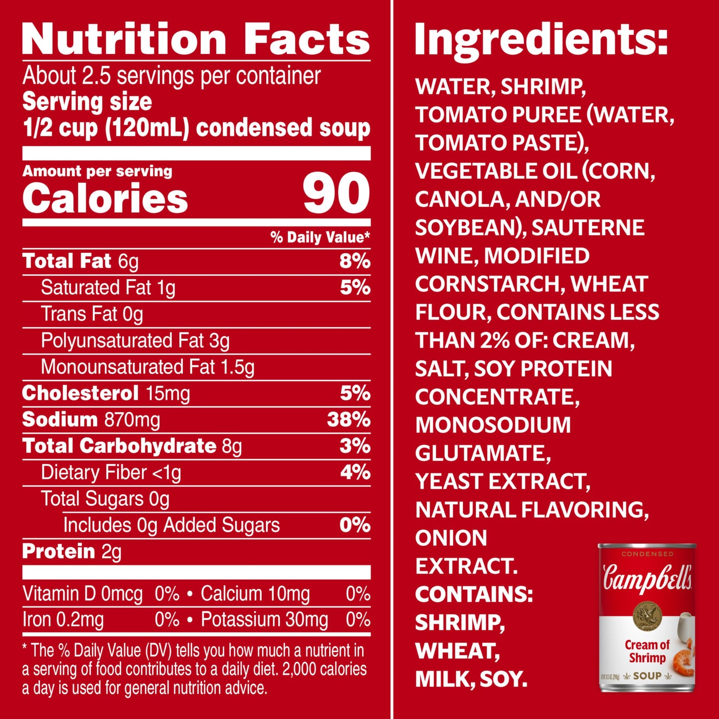 Campbell s Condensed Cream of Shrimp Soup  10.5 oz Can (12 Pack)