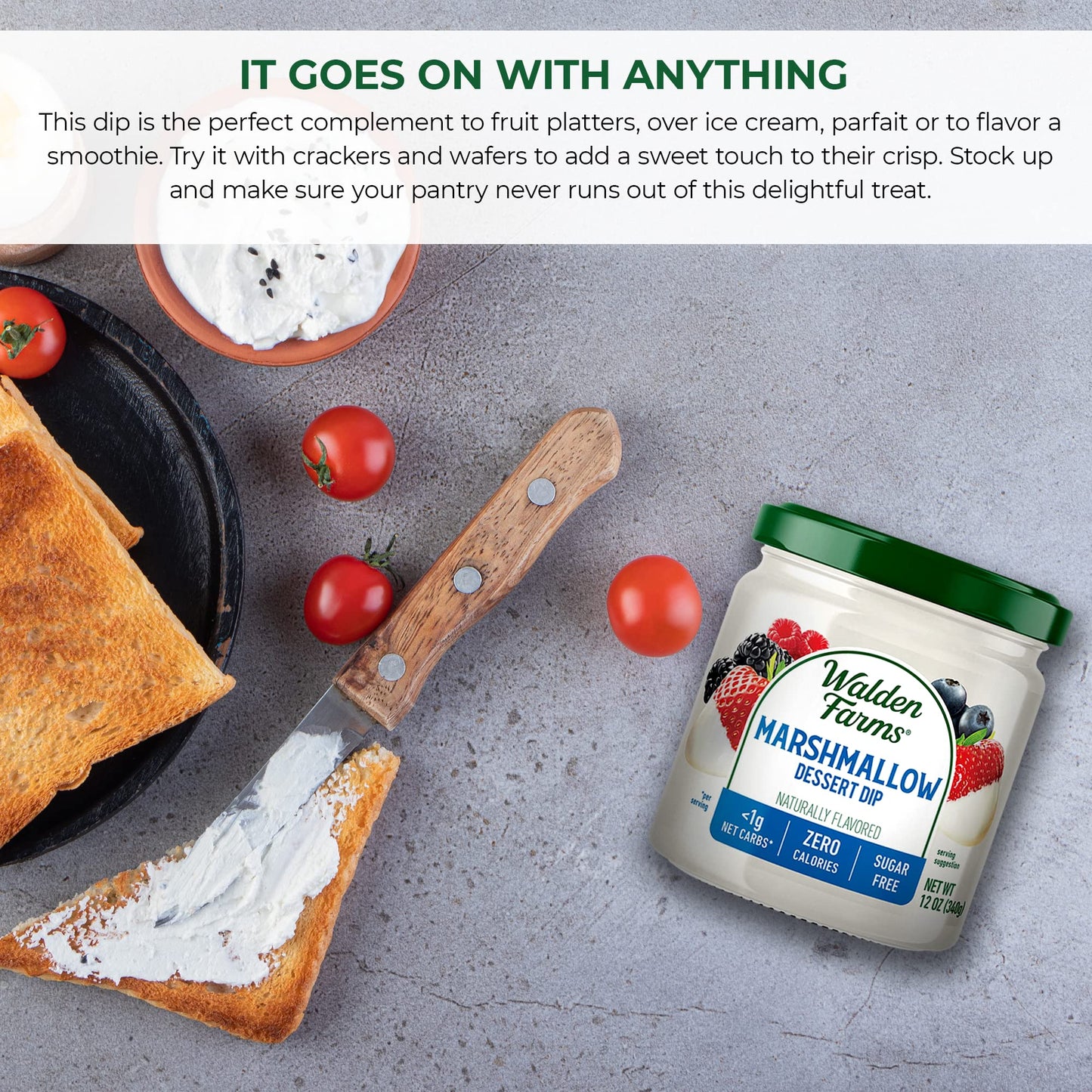 Walden Farms Marshmallow Dipping 12 Oz Jar - Smooth & Creamy, Vegan, Paleo And Keto Friendly, 0G Net Carbs - Perfect For Fruit P