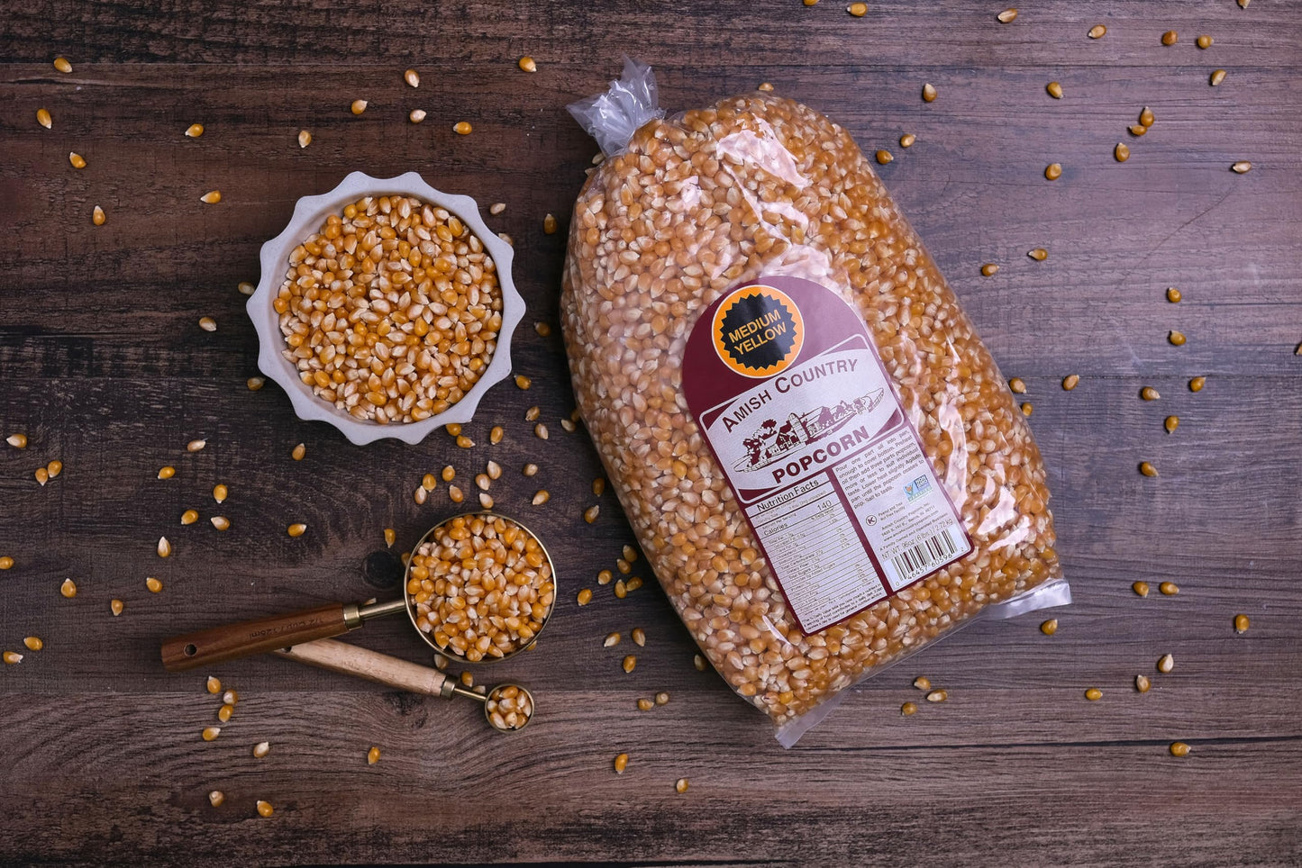 Amish Country Popcorn | 6 Lb Bag | Medium Yellow Popcorn Kernels | Old Fashioned, Non-Gmo And Gluten Free (Medium Yellow - 6 Lb
