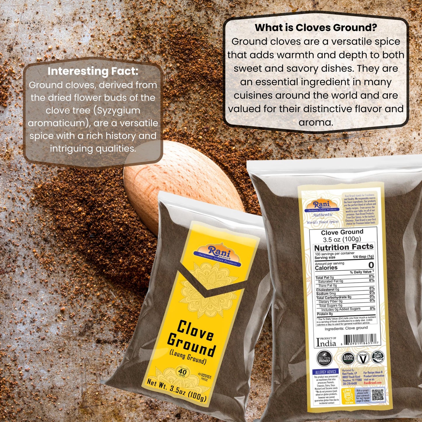 Rani Cloves Powder (Laung) Indian Spice 3.5Oz (100G) ~ All Natural, Gluten Friendly | Non-Gmo | Vegan | Indian Origin