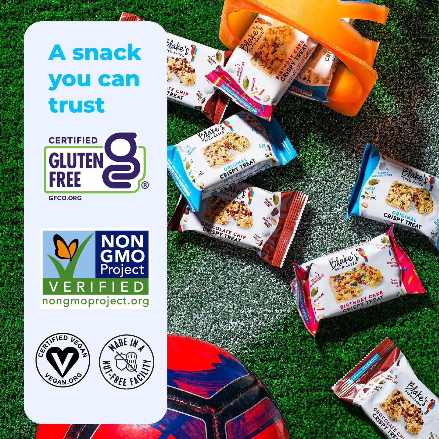 Blakes Seed Based Crispy Treats - Variety Pack (24 Count), Vegan, Gluten Free, Nut Free & Dairy Free, Healthy Snacks For Kids Or