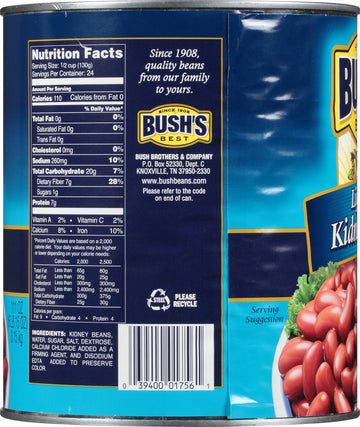 Bush'S Best Light Red Kidney Beans 111 Oz (6 Cans)