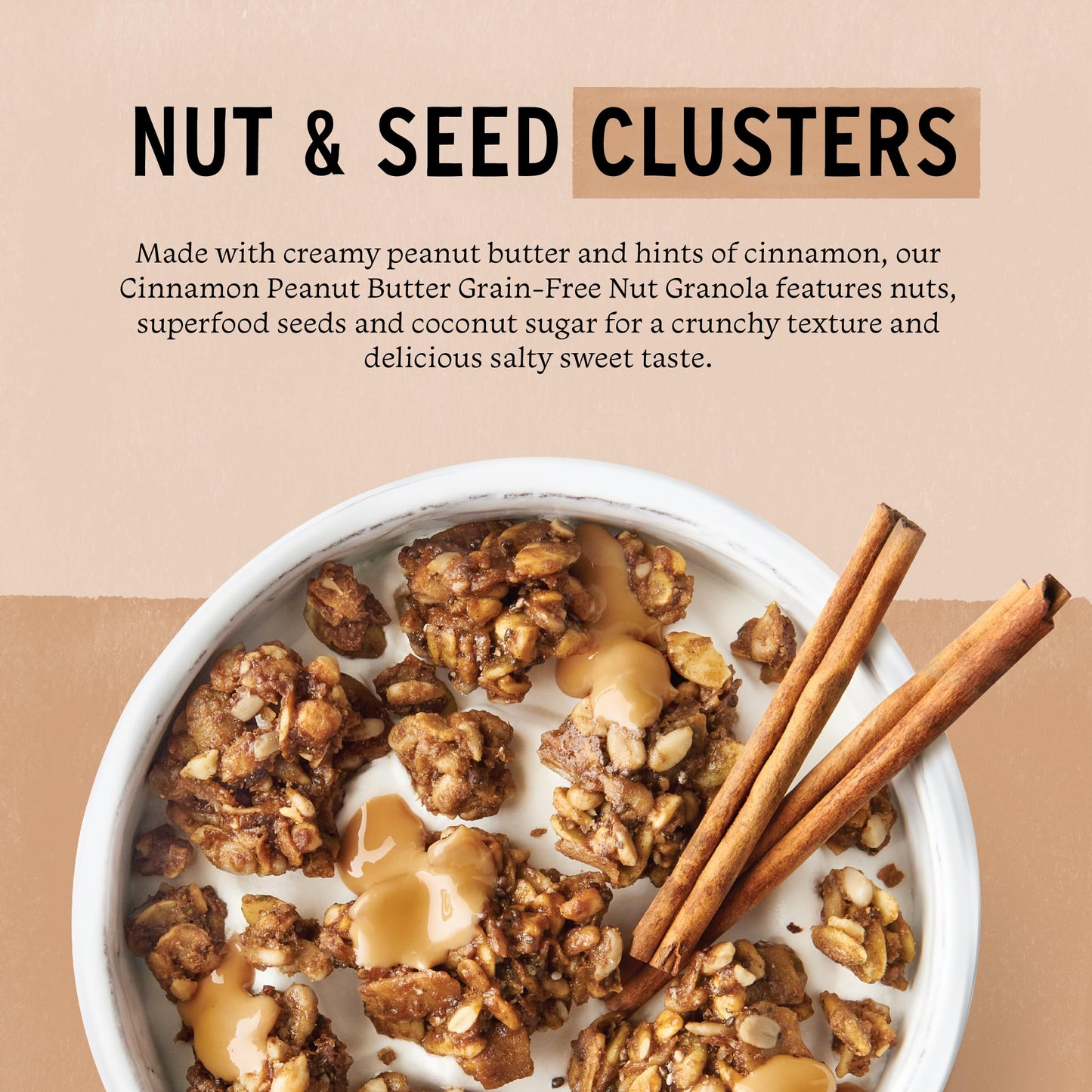 Purely Elizabeth, Cinnamon Peanut Butter, Keto Granola With Mct Oil, Grain-Free (3 Ct, 8Oz Bags)