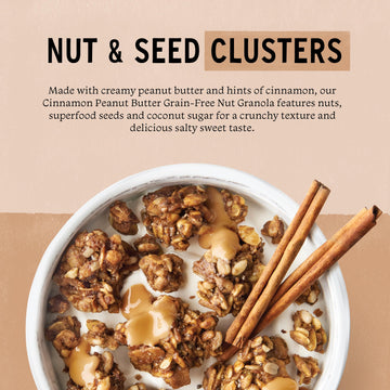 Purely Elizabeth, Cinnamon Peanut Butter, Keto Granola With Mct Oil, Grain-Free (3 Ct, 8Oz Bags)
