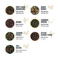 Tiesta Tea Single Origin Tea Sampler Set - Loose Leaf, Assorted Brew Sets, High to Low Caffeine, 7 Resealable Sample Pouches