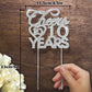 Bling Crystal Cheers To 25 Years Cake Topper - Best Keepsake 25Th Birthday Or Anniversary Decor Party Decorations Silver