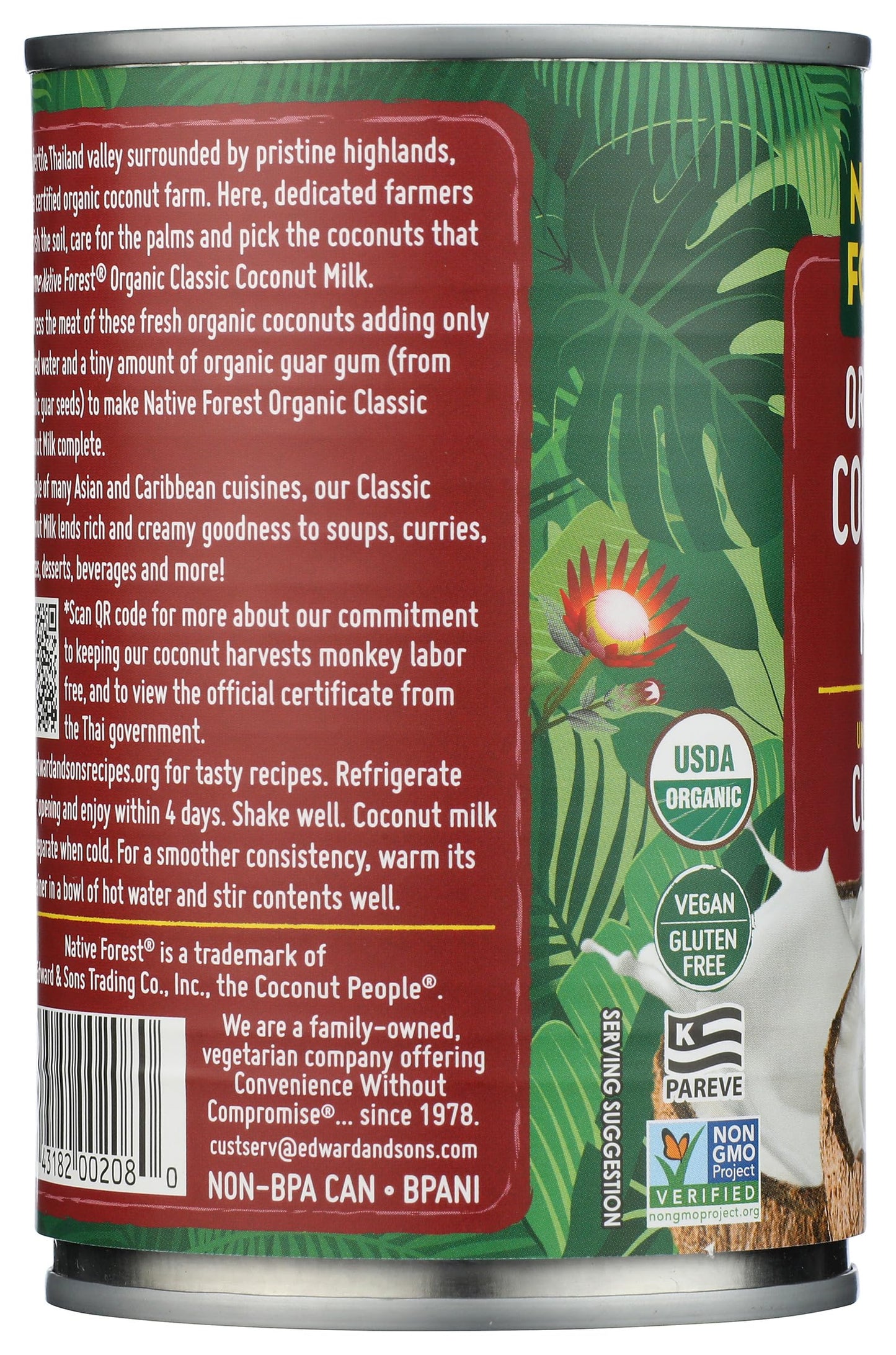 Native Forest Unsweetened Classic Coconut Milk, Organic, 13.5 Fl Oz