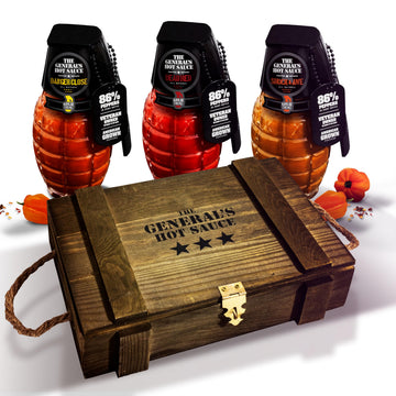 The Generals Hot Sauce 3-Pack Gift Set – Includes Dead Red, Danger Close, Shock & Awe – 3 Count in Military-Inspired Box