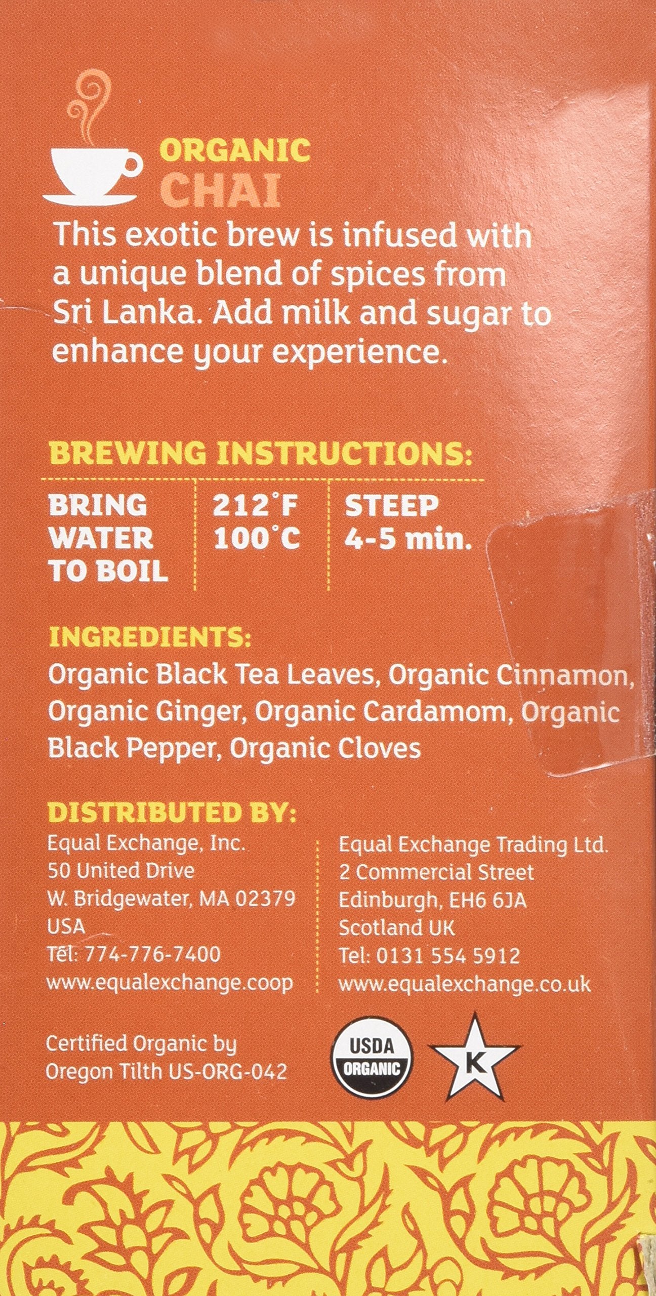 Equal Exchange Organic Chai, 20 Count (Pack Of 3)