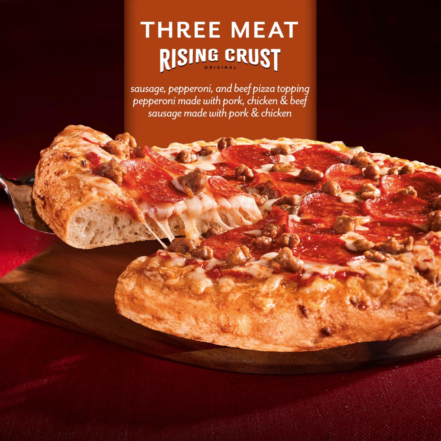 Digiorno Frozen Pizza, Rising Crust Three Meat Pizza, 27.1Oz (Frozen) 27.1 oz